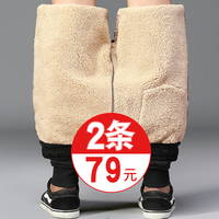 加绒裤子男冬季韩版潮流保暖外穿宽松学生百搭加厚棉羊羔绒运动裤