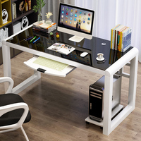 简约现代经济型电脑桌书桌 电脑台式桌家用 简易钢化玻璃办公桌子