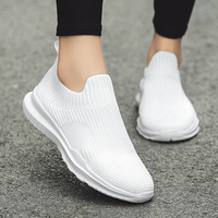 老北京布鞋女夏季白色运动鞋一脚蹬透气网鞋软底孕妇鞋护士工作鞋