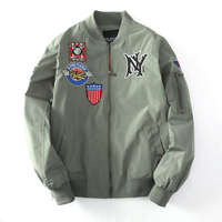 MLB NY棒球服洋基飞行员夹克男女美国空军刺绣棉衣大码外套情侣款