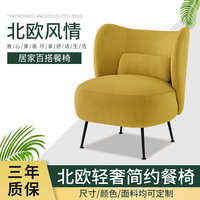北欧风格休闲椅INS风现代简约设计单人沙发靠背椅会客椅咖啡椅