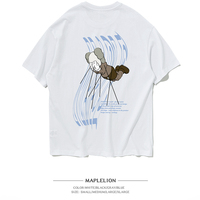 KAWS x 芝麻街限定短袖男潮牌夏季体恤宽松卡通半袖情侣装联名T恤
