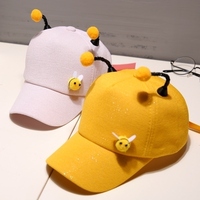 儿童帽子春季新款小蜜蜂可爱百搭户外遮阳鸭舌帽男女小朋友棒球帽