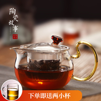 泡茶壶玻璃加厚耐高温红茶功夫茶具花茶壶茶杯套装家用过滤泡茶器