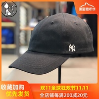 MLB帽子韩国专柜2019新款NY侧边洋基小标刺绣黑色男女软顶棒球帽