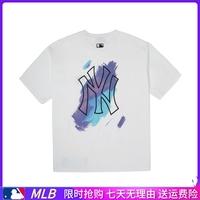 MLB2022年夏装新款男女运动T恤涂鸦大LOGO圆领休闲宽松情侣短袖