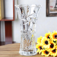 新欧式大号玻璃透明花瓶水培植物富贵竹绿萝客厅仿真插花装饰摆件