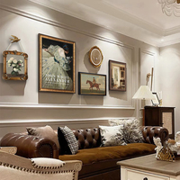 复古客厅组合挂画小众艺术壁画美式沙发后背景墙装饰画轻奢法式画