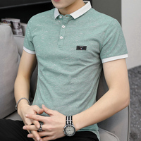 青年男士短袖T恤夏季纯棉韩版有领上衣服潮流新款个性修身POLO衫