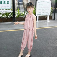 女童夏装2018新款韩版时尚运动套装儿童洋气短裤夏季时髦两件套潮