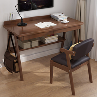 实木电脑桌家用卧室北欧书桌学生全实木橡胶木简约写字台书桌椅子