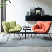 北欧风单人沙发椅设计师个性创意小沙发客厅阳台懒人休闲椅老虎椅