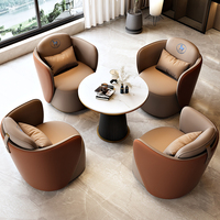 北欧现代会客售楼处洽谈单人沙发组合轻奢简约商务办公室接待桌椅