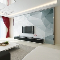 电视背景墙壁纸北欧几何现代简约5D壁画客厅卧室家用无缝影视墙布