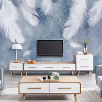北欧羽毛电视背景墙壁纸卧室客厅5d装饰壁画简约现代无缝影视墙布