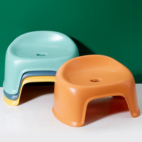 居家家北欧风矮凳可叠加塑料凳子家用儿童凳防滑加厚带靠背小椅子
