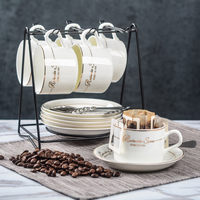 四福 欧式 小奢华陶瓷咖啡杯套装 创意简约家用咖啡杯子下午茶杯