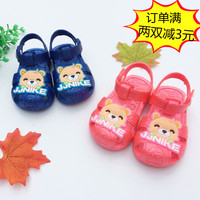 新款夏季0-1-2-3岁宝宝凉鞋女童男童婴儿鞋学步鞋软底塑料包头鞋