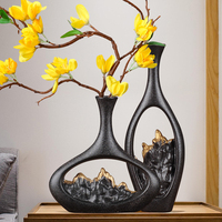 禅意新中式干花花瓶摆件创意装饰品陶瓷器插花小摆设现代客厅家居