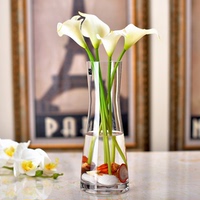 欧式简约玻璃花瓶创意透明人造水晶插花玻璃餐桌客厅装饰花干花器