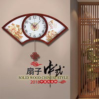 中式挂钟客厅中国风钟表个性创意木质静音时钟家用艺术装饰大挂表
