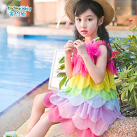 韩版夏装女童连衣裙度假沙滩夏季小女孩宝宝吊带海边洋气公主裙子