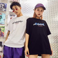 街头潮流嘻哈原创夏季中文印花T恤男女短袖日系个性情侣装打底衫