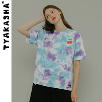 TYAKASHA塔卡沙 小恶魔系列2019夏季新款女士款扎染宽松短袖T恤14