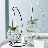 创意花盆装饰品家居客厅插花吊瓶桌面水培小清新摆件透明玻璃花瓶