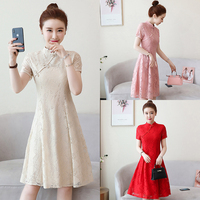 现代新式中国风时装版旗袍改良日常年轻款时尚少女中长款连衣裙夏