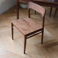 有间筑木北欧黑胡桃木餐椅椅子靠背椅凳子原木现代简约实木家具