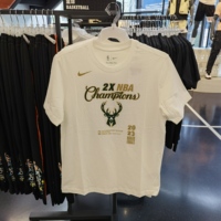 NIKE NBA 雄鹿队总冠军纪念款 男子纯棉圆领短袖T恤 DR8835-100