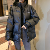 黑色ins港风棉袄棉服外套女冬季2023年新款爆款韩版加厚PU皮棉衣