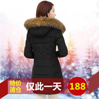 波丝登羽绒服女正品特价促销冬季中长款大码修身显瘦保暖羽绒外套