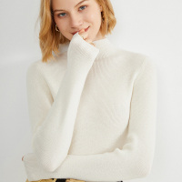 2021秋冬新款羊绒衫女半高毛衣修身纯色针织打底衫抽条内搭外穿