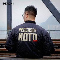 PEACHBOY原创日式刺绣棒球服潮牌飞行员夹克加厚棉衣外套男休闲