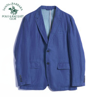 圣大保罗POLO男士棉亚麻休闲西装中年外套修身便单西服PS18WB008