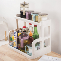 厨房创意双层塑料置物架角架家用调料收纳架餐桌调味整理架储物架