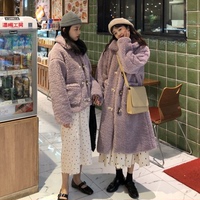2018冬季韩版新款温暖气质仿羊羔绒外套女宽松长短款保暖棉衣开衫