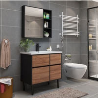 北欧浴室柜实木洗手洗脸盆柜组合卫生间洗漱台池智能镜柜现代简约