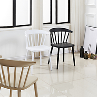 北欧风现代简约温莎椅塑料休闲椅子家用洽谈书桌椅懒人靠背餐椅子