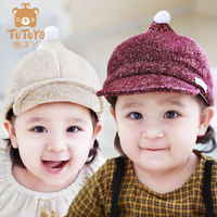 宝宝帽子秋季0-3-6-12个月婴儿帽遮阳鸭舌帽男女儿童保暖2018新款
