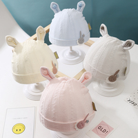 婴儿帽子春夏季纯棉0-3个月薄款新生儿帽子初生宝宝可爱幼儿胎帽