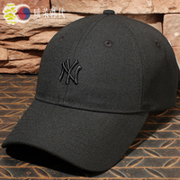 韩国18新款MLB棒球帽男女小标NY鸭舌帽黑色黑标洋基队帽子软顶潮