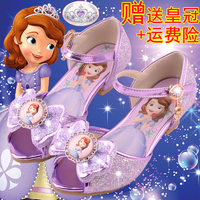 女童凉鞋2018新款夏季韩版7-8岁苏菲亚公主鞋儿童小女孩的高跟鞋6