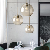 现代简约餐厅吧台玻璃吊灯北欧橱窗酒吧咖啡厅loft工业风单头灯具