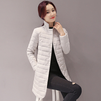 反季促销韩版修身轻薄羽绒棉衣中长款时尚棉服女大码立领外套显瘦