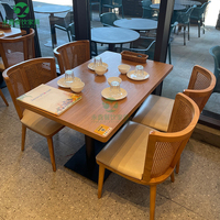 定制实木高档茶餐厅桌椅卡座沙发 餐饮店火锅西餐厅桌椅组合商用