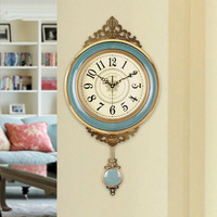 陶瓷金属挂钟客厅钟表欧式家用大气时钟美式创意时尚墙壁装饰挂表