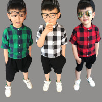 童装男童短袖套装夏季2017新款韩版儿童衬衫两件夏款潮3-5岁4宝宝